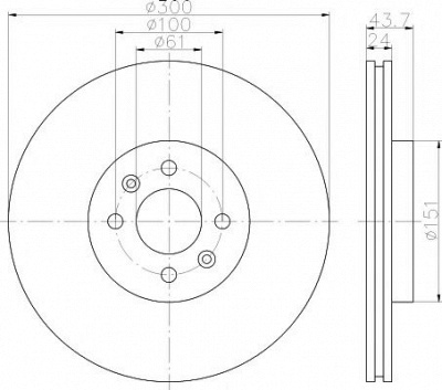 HELLA PAGID 8dd355113061 -  Тормозной диск